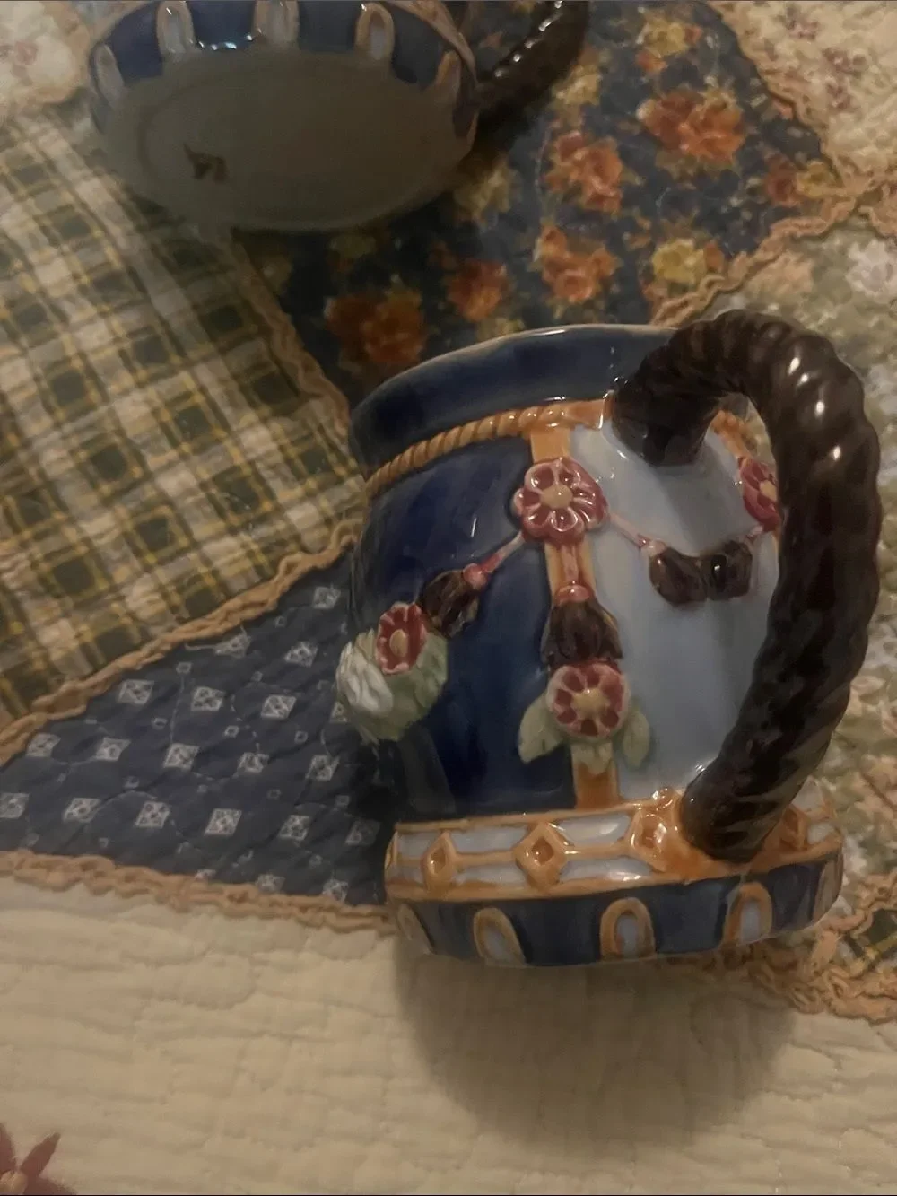 Vtg Majolica cbk mug